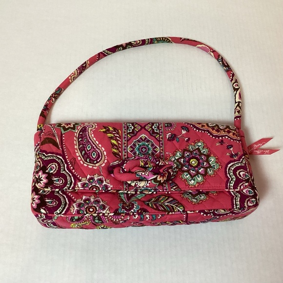 Vera Bradley "Call Me Coral" Knot Just A Clutch Shoulder Bag. - Picture 13 of 13